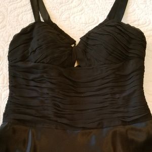 Black Phoebe silk, ruched, cut out, gown. 12